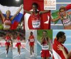 Elvan Abeylegesse στον πρωταθλητή 10000 m, Inga Abitova και Jessica Augusto (2η και 3η) του Ευρωπαϊκού Πρωταθλήματος Στίβου της Βαρκελώνης 2010